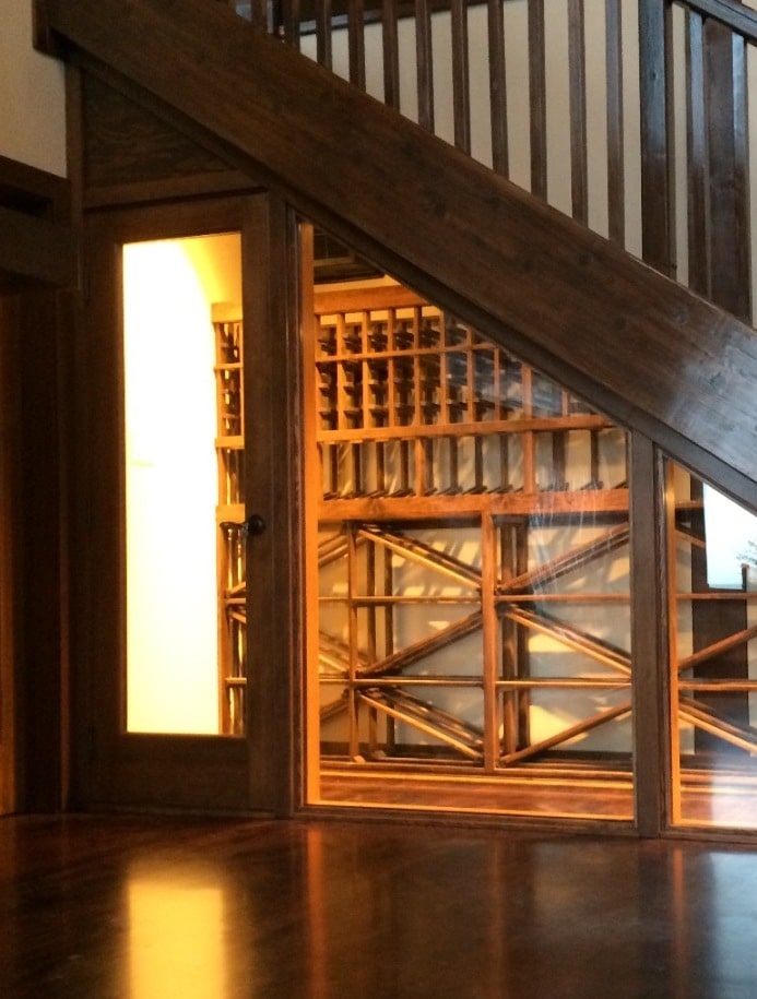 Custom Door Ideal for Las Vegas Wine Cellars Under the Stairway