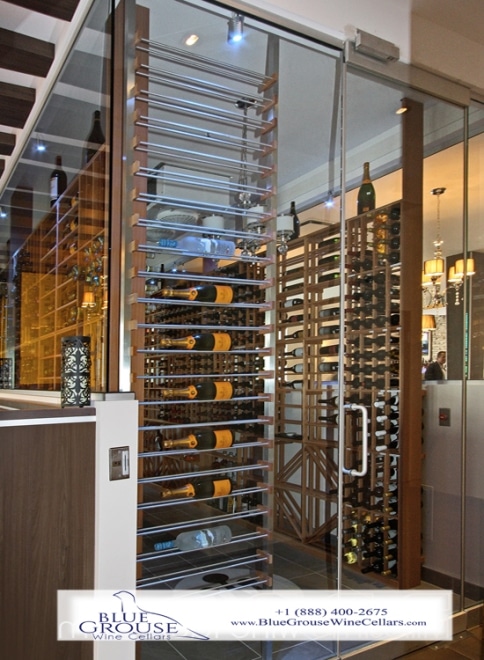 Eye Catching Glass Wine Cellar by Blue Grouse Wine Cellars, One of Our Members in Wine Cellar Designers Group Las Vegas