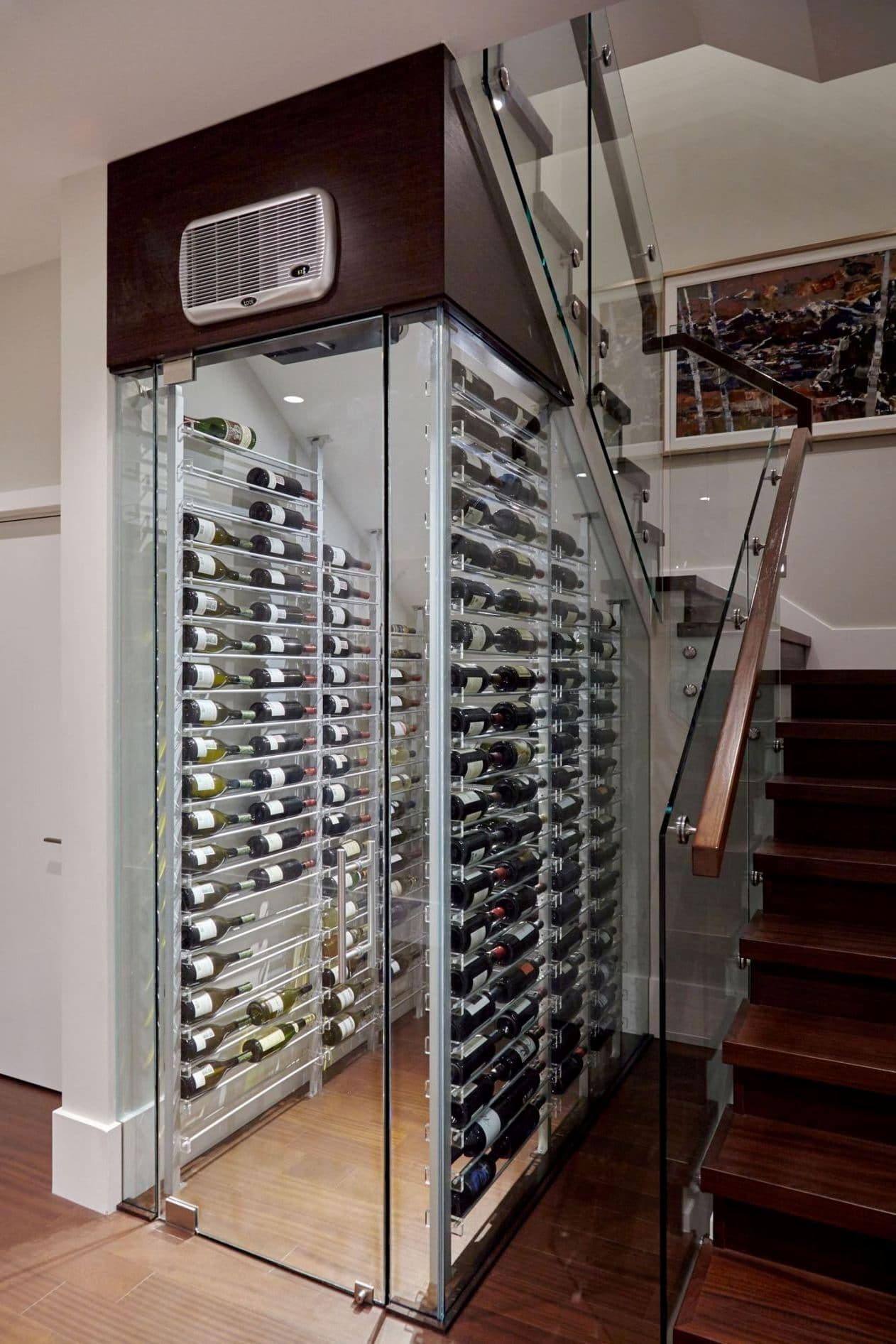 Modern Home Wine Cellar Under the Stairs by Las Vegas Builders