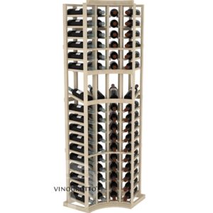 4 Column Curved Corner 6 Foot Wine Rack Display by Vinogrotto