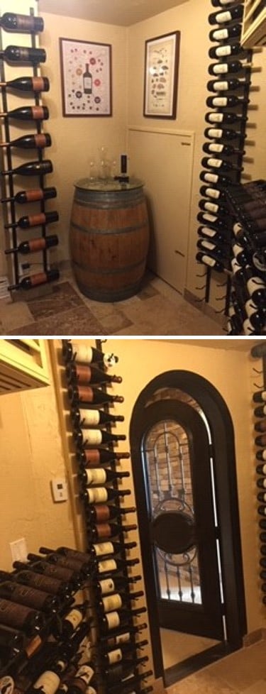 Modern Wine Cellar Racks and Door