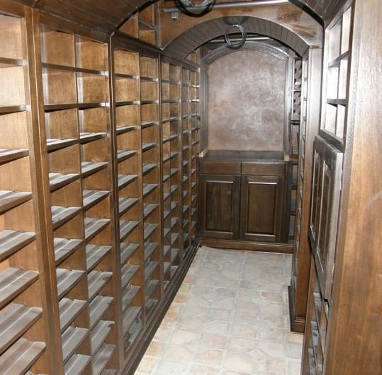 Library Style Traditional Home Wine Cellar 