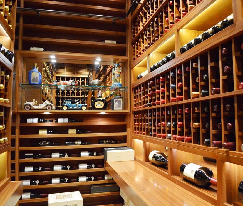 California Custom Wine Cellars with Custom Shelving